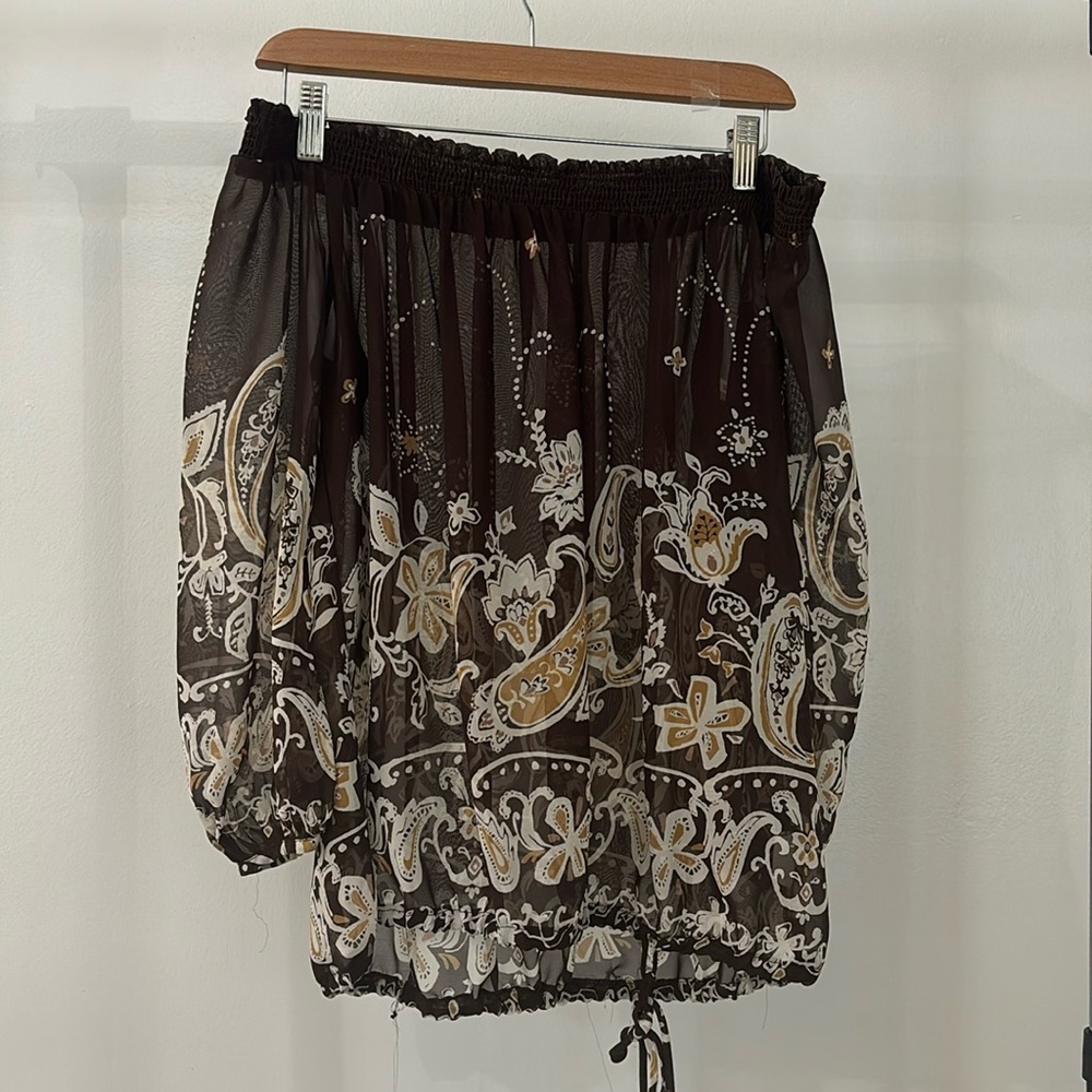 Strapless Brown Sheer Janette Blouse